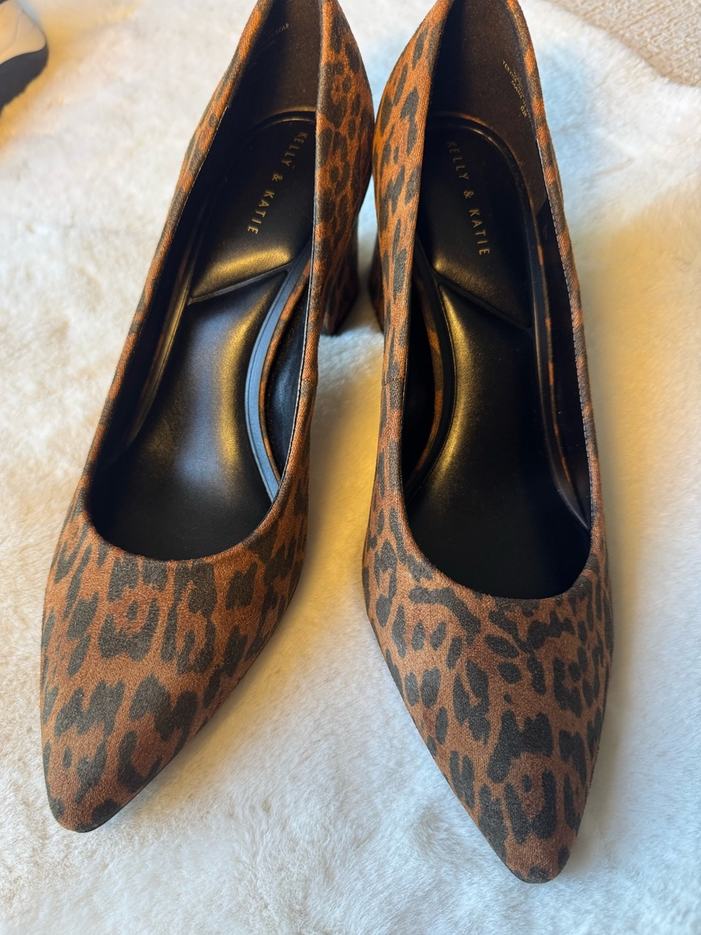 Kelly & Katie Leopard-Print Pointed Toe Pumps - Brown & Black Size 11